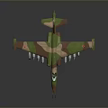 Cosmic Exploration Spacecraft Featuring Camouflage Design Multiple Engines And Red Star Emblem
