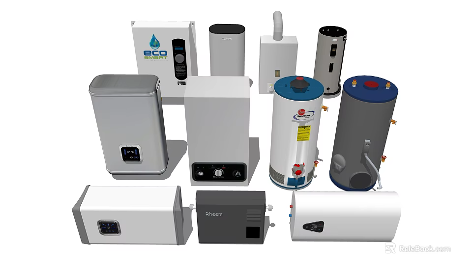 Various Daily Use Household Appliances with Water Heating Functions and Designs 3d model 