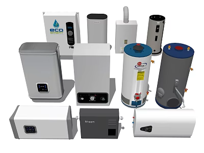 Various Daily Use Household Appliances with Water Heating Functions and Designs 3d model
