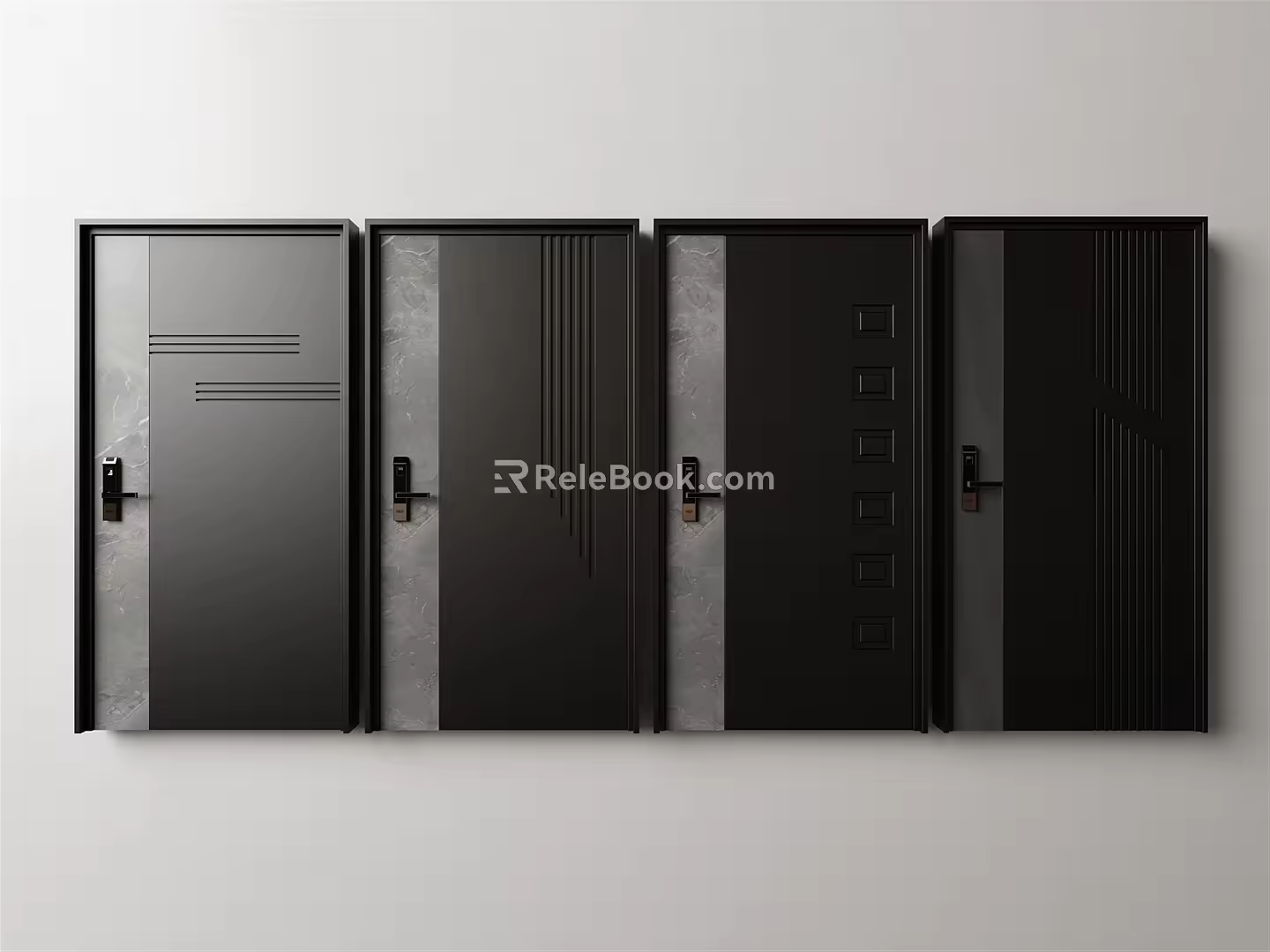 Modern security door single door 3d model