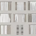 Various Layered Curtain Styles in Neutral Colors with Sheer and Fabric Layers for Home Decor