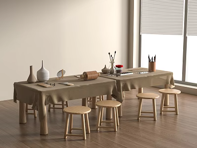 Modern leisure tables and chairs modern handmade 3d model