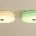 Beige And Light Green Round Ceiling Lights With Smooth Surface For Interior Lighting 3d model
