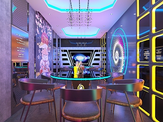 Restaurant Bar Nightclub Chess Room KTV 3d model