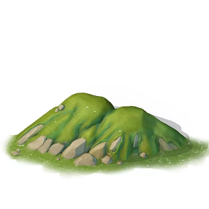 Q version cartoon hills green hills 3d model