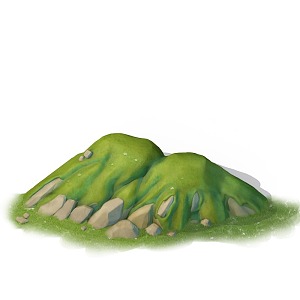 Q version cartoon hills green hills 3d model