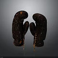 Pair of High Quality Leather Boxing Gloves With Brown Pattern For Boxing Training