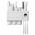 Wall Mounted Bathroom Storage Rack With Transparent Compartment Toothbrushes Cups Skincare Products And Comb