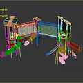 Colorful Children's Playground Equipment With Slides And Climbing Structures