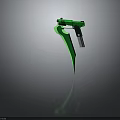 Green Futuristic Weapon Design With Long Sharp Blade And Sleek Handle 3d model