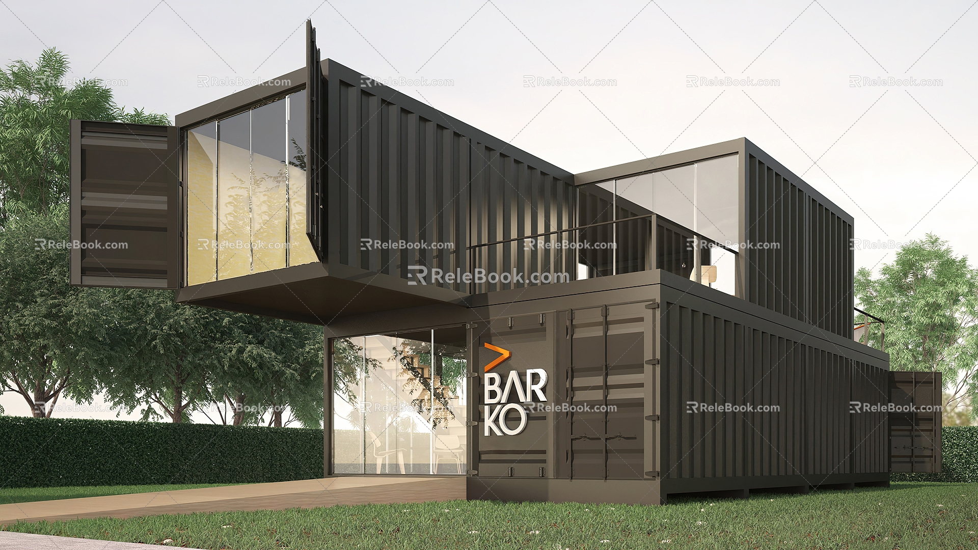 Modern Container Container Homestay Cafe Bookstore Office Studio 3d model