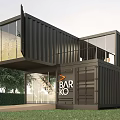 Modern Black Container Guesthouse Building With Glass Windows And Balcony Design