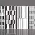 Modern White Room Dividers With Various Geometric Grilles And Patterns 3d model