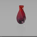 Red Twisted Ceramic Vase With Shiny Reflective Surface For Home Interior Decor 3d model