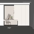 Modern wardrobe cream dressing table wardrobe all-in-one cabinet combination 3d model
