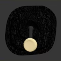 Sturdy Standing Equipment With Textured Black Base Black Pole And Golden Round Top
