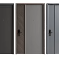 Modern Security Doors with Various Designs Different Colors and Secure Lock Systems 3d model
