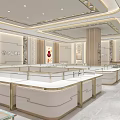 Elegant Modern Jewelry Store Interior Design With Glass Display Counters 3d model