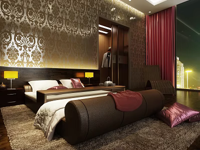 Modern Hotel Room 3d model