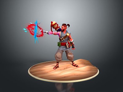 sorcerer mage sorcerer summoner magician wizard ancient male 3d model