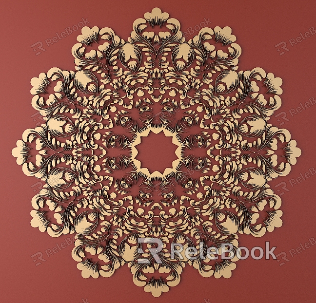 European-style Metal Carved Baroque Carved European Pattern Hollow Carved Pattern model