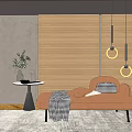 Modern chaise longue sofa double sofa leisure sofa art sofa 3d model