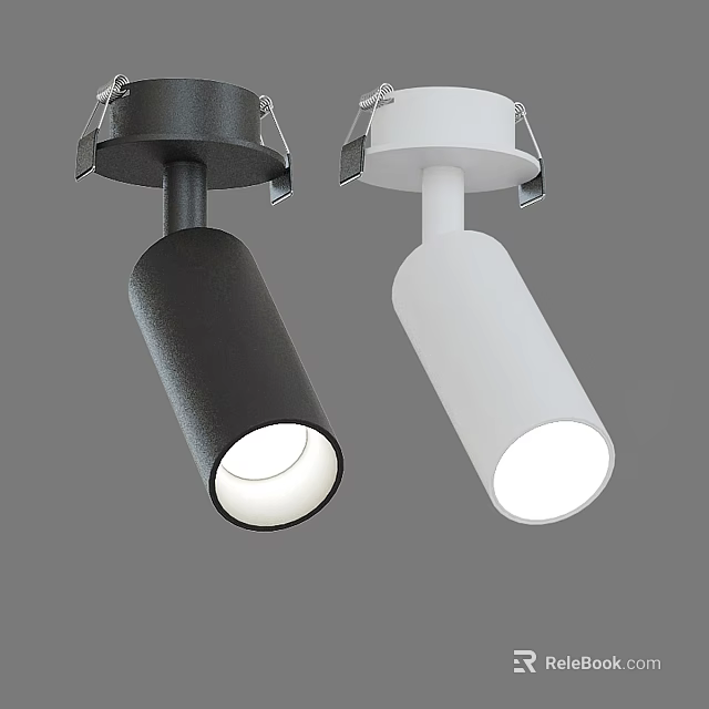Modern Black and White Downlights and Spotlights for Indoor Ceiling Lighting 3d model 