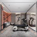 Modern recreation room home gym 3d model