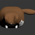 Chubby Brown And White Cartoon Cat Game Character With Cute Expression And Round Body