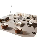 Modern sofa coffee table group 3d model