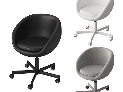 Modern Office Chair Designs in Black White Grey with Swivel Wheels and Comfortable Seats 3d model