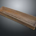 Vintage Wooden Tray with Rustic Rectangular Shape and Natural Wood Texture 3d model