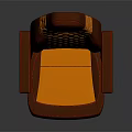 Modern Esports Chair in Orange and Brown with Textured Seat and Armrests