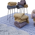 Woven twine wool carpet 3d model