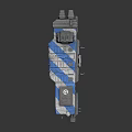 Blue And Gray Sci Fi Spaceship Model With Detailed Modular Sections Engine Parts On Dark Background 3d model