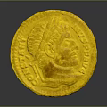 Ancient Gold Coin Featuring Detailed Portrait And Intricate Inscriptions On Surface
