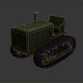 Green Tracked Tractor Model With Cabin And Mechanical Structure Details 3d model