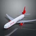 Global Express Airplane Model With White Body Red Tail Detailed