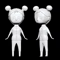 White Chinese Style Dolls With Bun Hairstyle And Traditional Clothing On Black Background