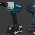 High Quality Makita Cordless Drill With Blue Toolbox For Hardware Tools 3d model