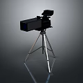 Professional Computer Video Camera Mounted On Tripod With Digital Recording Function And Black Body 3d model