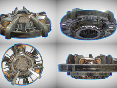 Mechanical Structure Industrial Design With Multi Angle Views And Metal Components 3d model