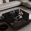 Modern Living Dining Room Interior With Sofa Coffee Table Rug And Circular Wall Decor