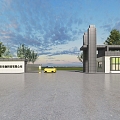 Factory Gate Security Pavilion Security Room Pharmaceutical Factory Gate Chemical Factory Gate 3d model