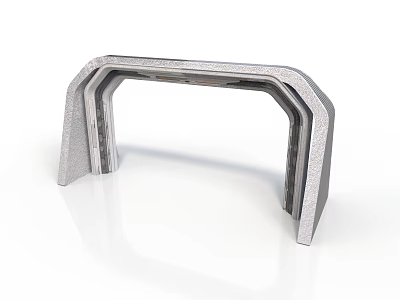 Durable Industrial Metal Arched Frame Structure With Textured Surface And Supports 3d model