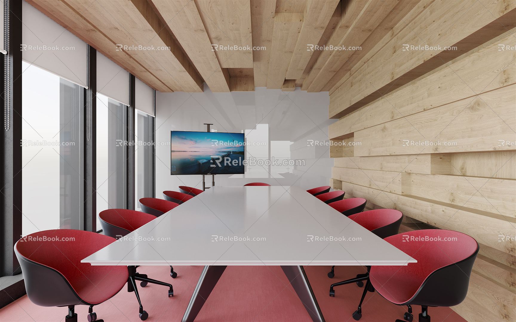 Modern Meeting Room Meeting Table and Chair 3d model