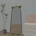 Full-length mirror cream full-length mirror cute clothing store fitting mirror full-length mirror floor mirror 3d model