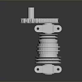 White Mechanical Gear Chain Component With Cylindrical Housing And Rotating Parts