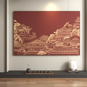 New Chinese Decorative Painting 3d model