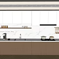 Modern Kitchen Interior Design With White Wooden Cabinets And Marble Countertop